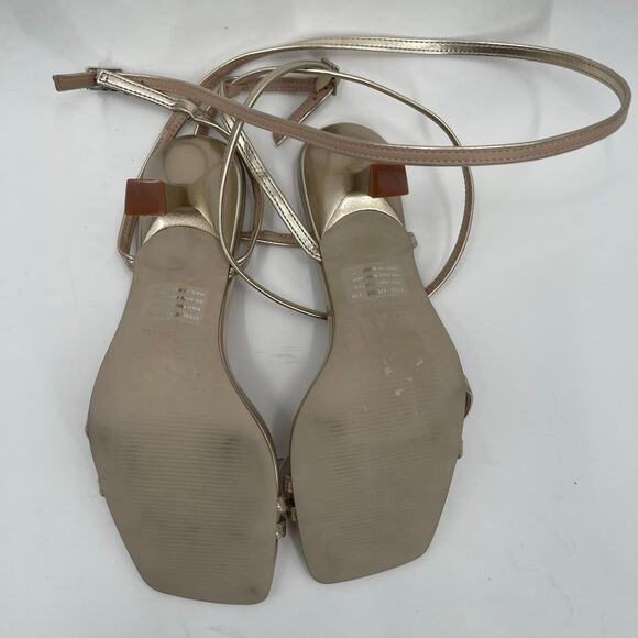 Steve Madden Kyrah Shoes SZ 6.5 Gold Platform Heels Ankle Straps Wedding Formal - Picture 11 of 16